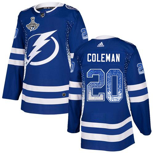Adidas Tampa Bay Lightning Men #20 Blake Coleman Blue Home Authentic Drift Fashion 2020 Stanley Cup Champions Stitched NHL Jersey->tampa bay lightning->NHL Jersey